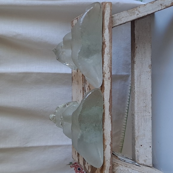 Vintage Viking Glass Praying Boy and Girl Bookends - Picture 8 of 11